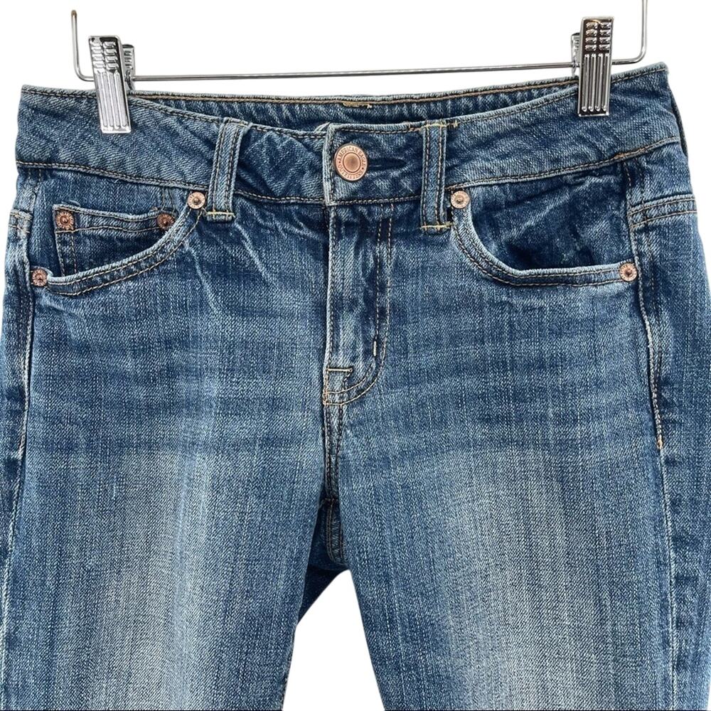 American Eagle Relaxed Fit Distressed Indie Rockabilly Boy Fit Cropped Jeans 00 - Picture 2 of 7